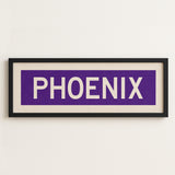 Framed Phoenix Purple and White Bus Scroll - Tejas Country Club