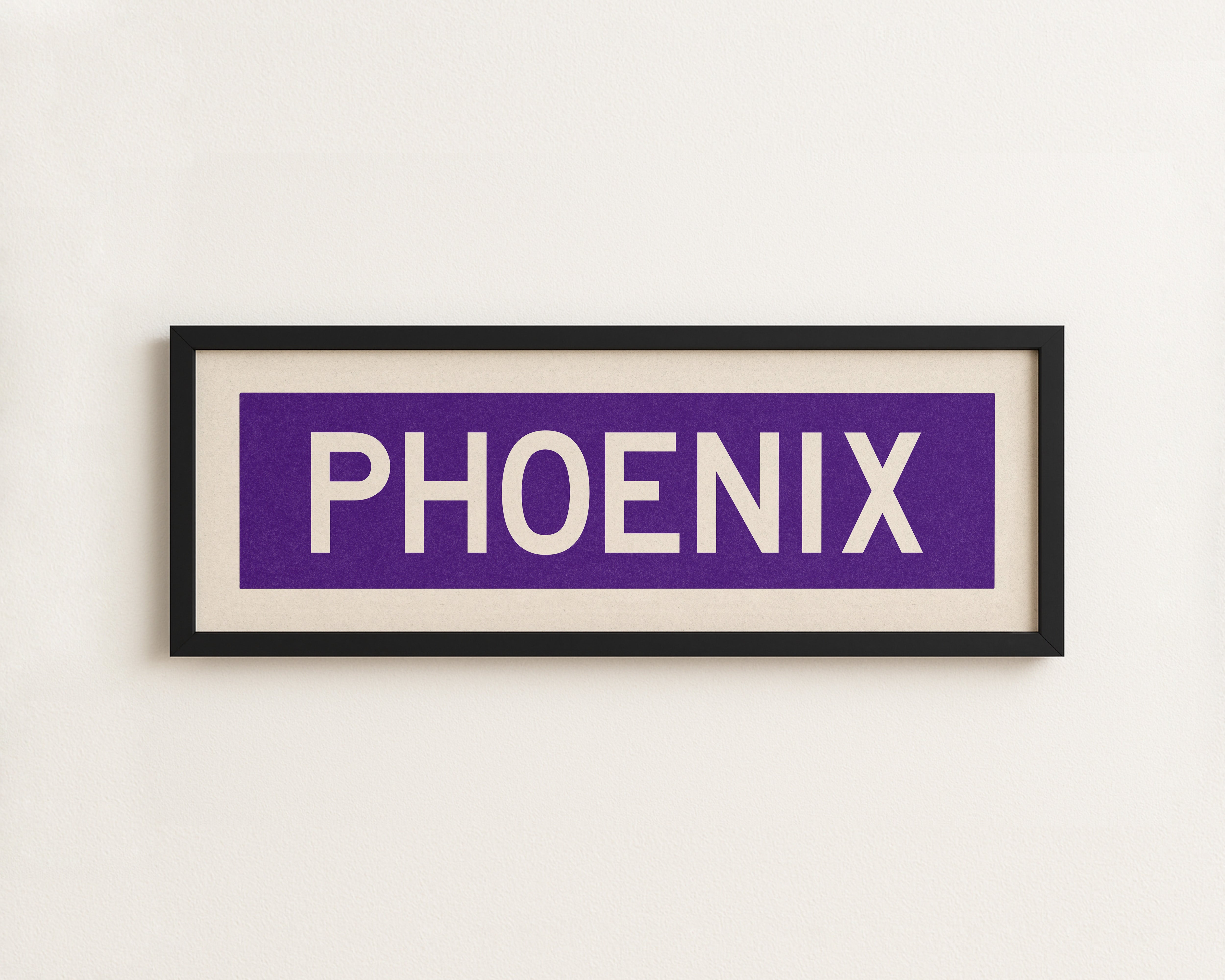 Framed Phoenix Purple and White Bus Scroll - Tejas Country Club