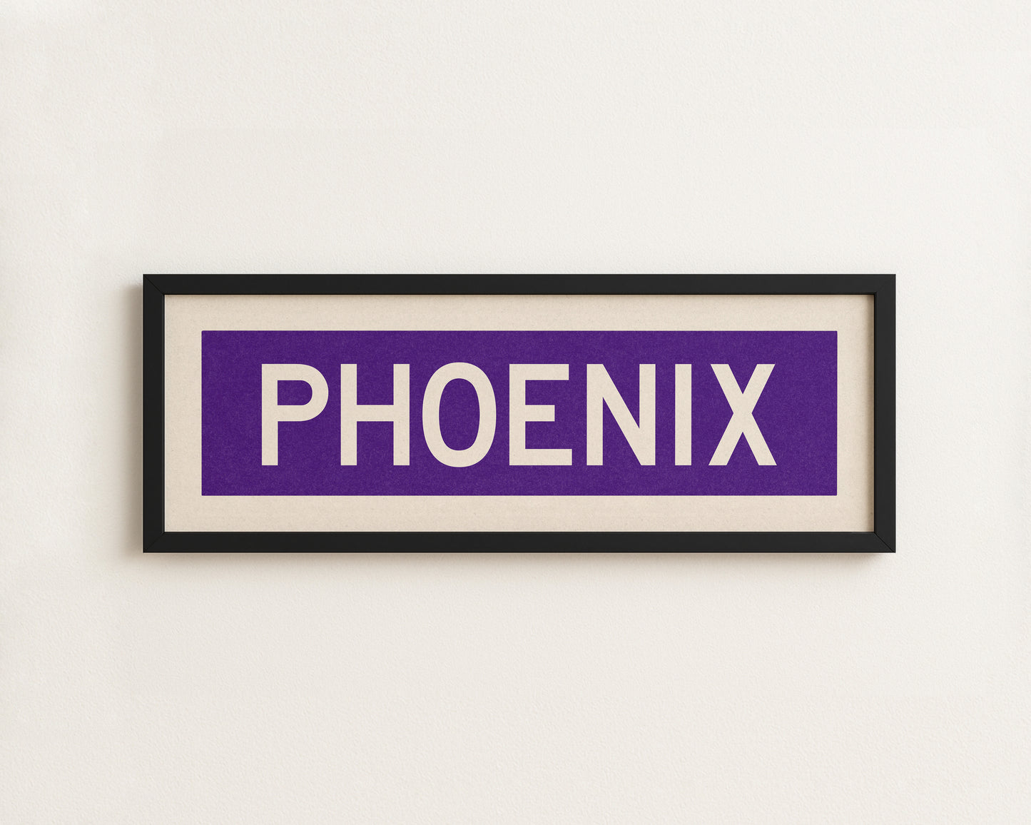 Framed Phoenix Purple and White Bus Scroll - Tejas Country Club