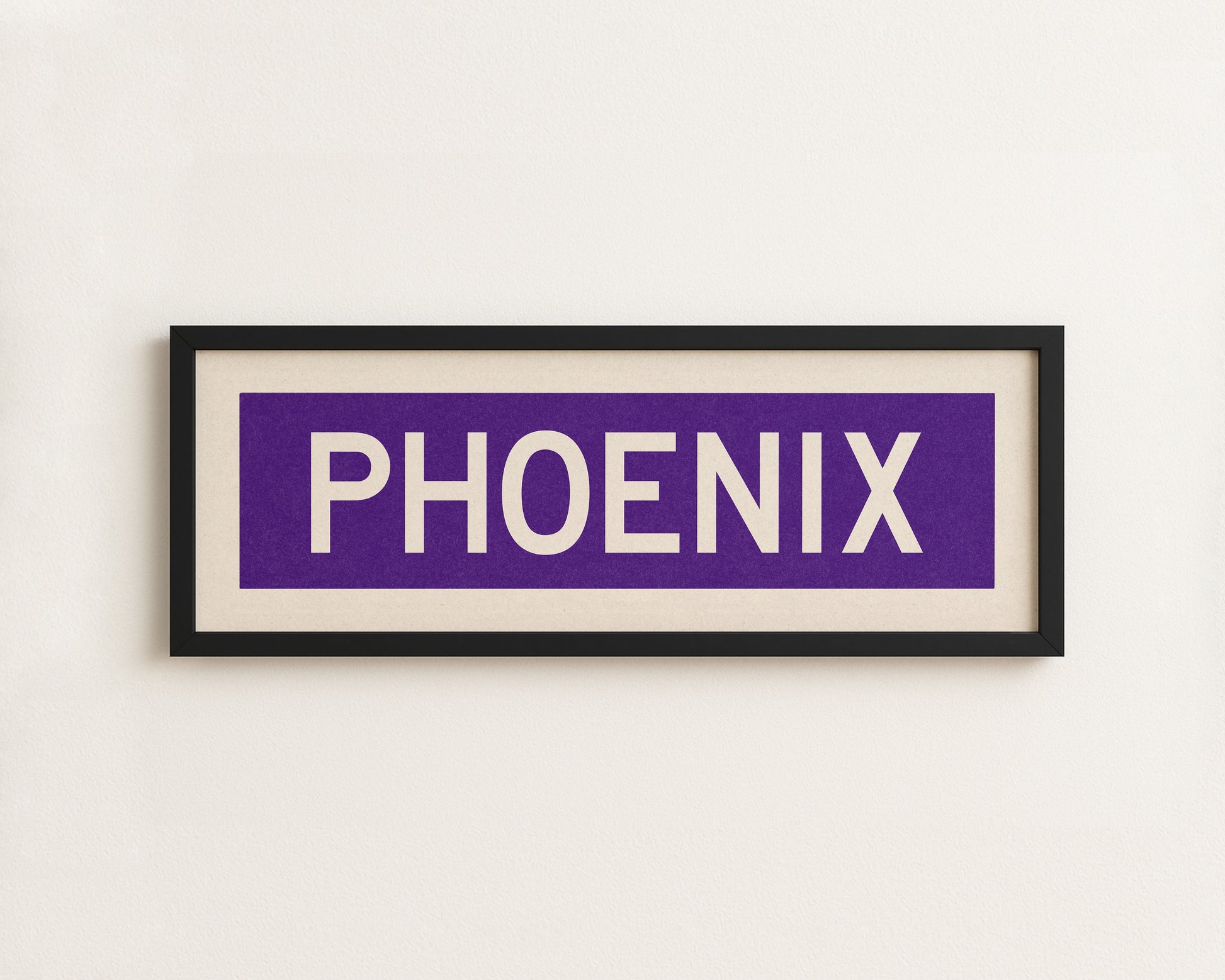 Framed Phoenix Purple and White Bus Scroll - Tejas Country Club