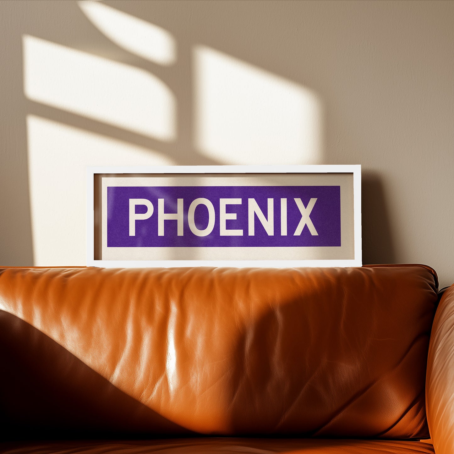 Framed Phoenix Purple and White Bus Scroll - Tejas Country Club