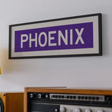 Framed Phoenix Purple and White Bus Scroll - Tejas Country Club