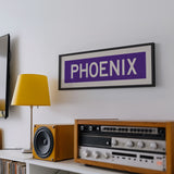 Framed Phoenix Purple and White Bus Scroll - Tejas Country Club