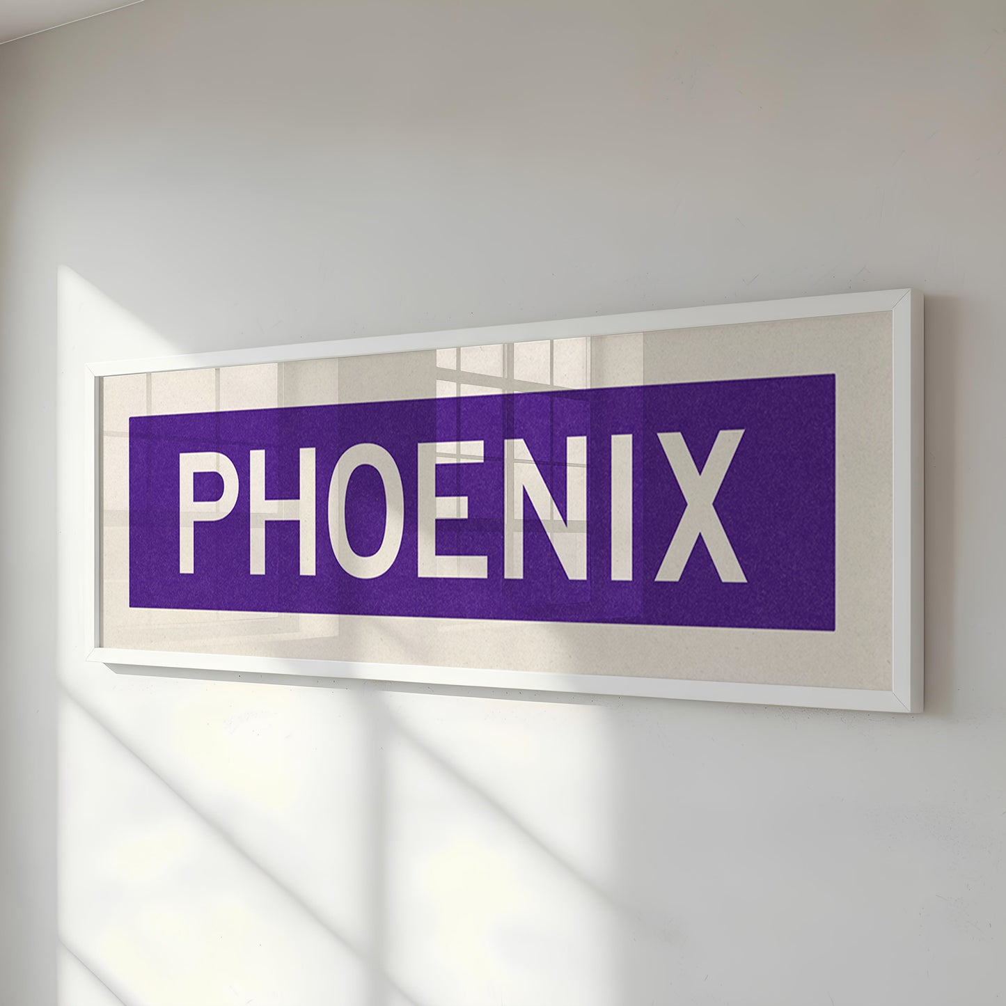 Framed Phoenix Purple and White Bus Scroll - Tejas Country Club