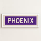 Framed Phoenix Purple and White Bus Scroll - Tejas Country Club