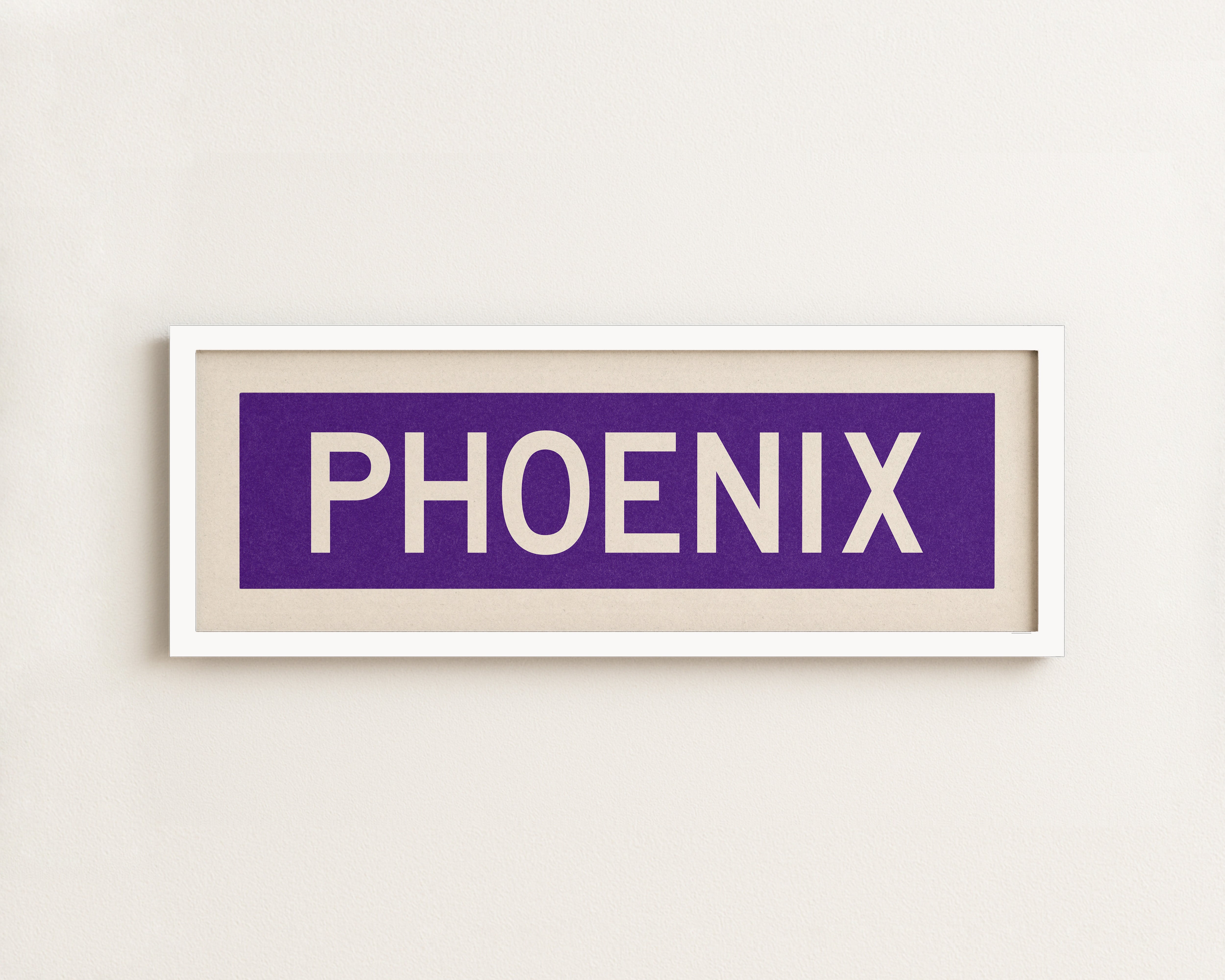 Framed Phoenix Purple and White Bus Scroll - Tejas Country Club