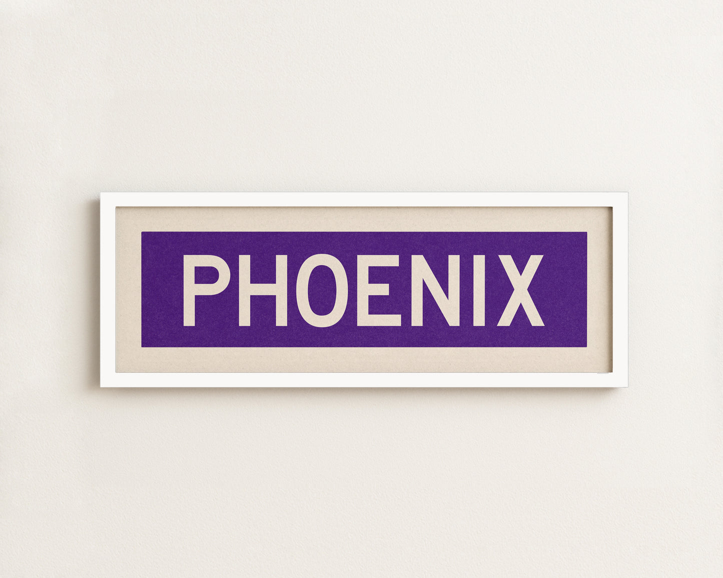 Framed Phoenix Purple and White Bus Scroll - Tejas Country Club
