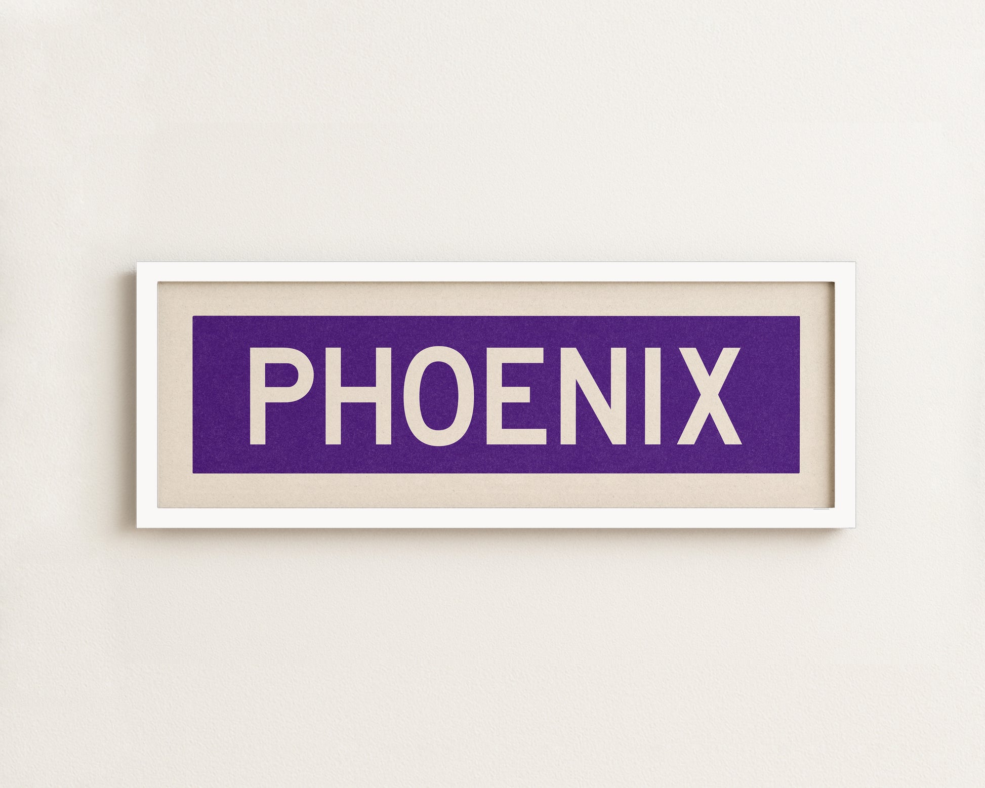 Framed Phoenix Purple and White Bus Scroll - Tejas Country Club