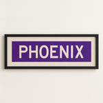 Framed Phoenix Purple and White Bus Scroll - Tejas Country Club