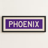 Framed Phoenix Purple and White Bus Scroll - Tejas Country Club