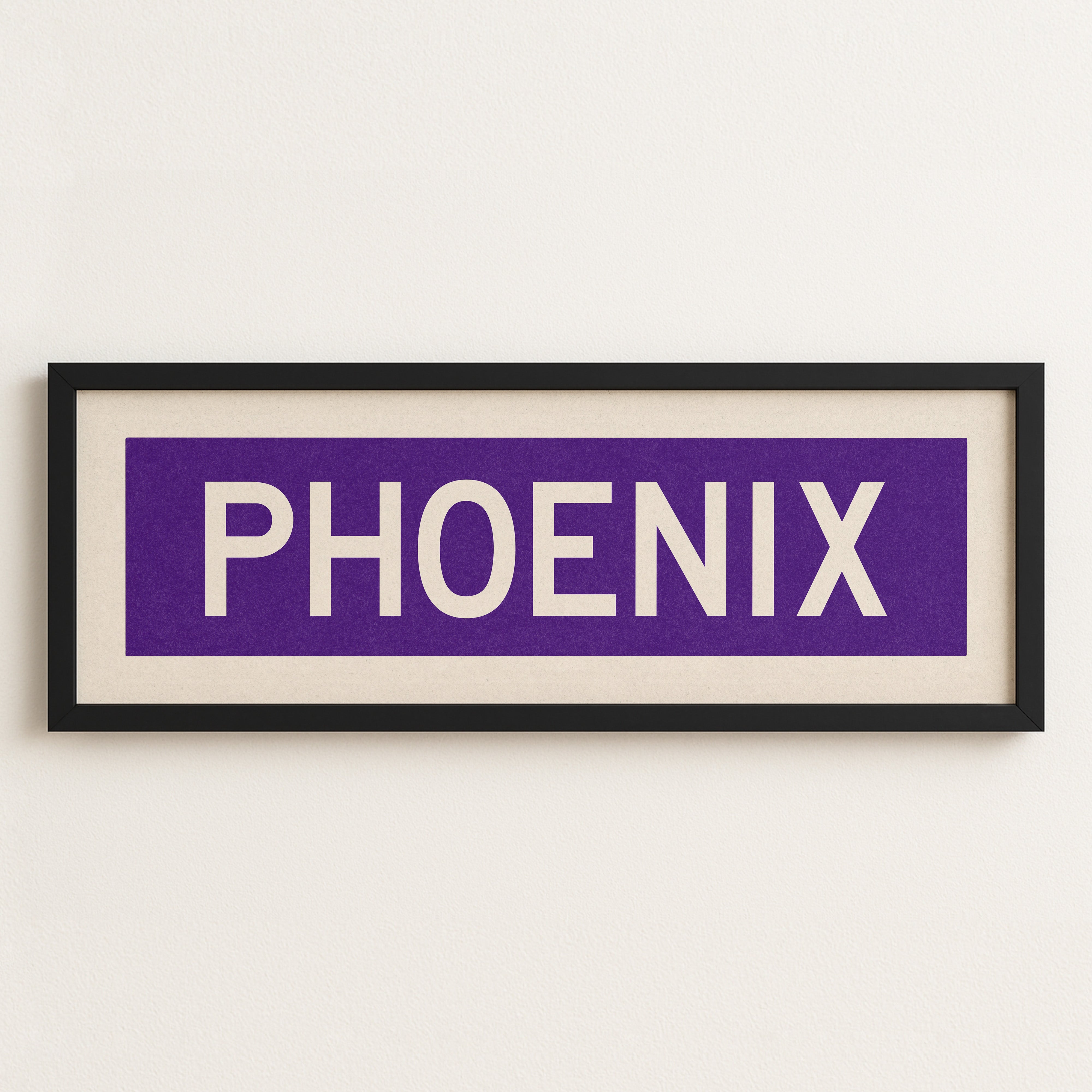 Framed Phoenix Purple and White Bus Scroll - Tejas Country Club