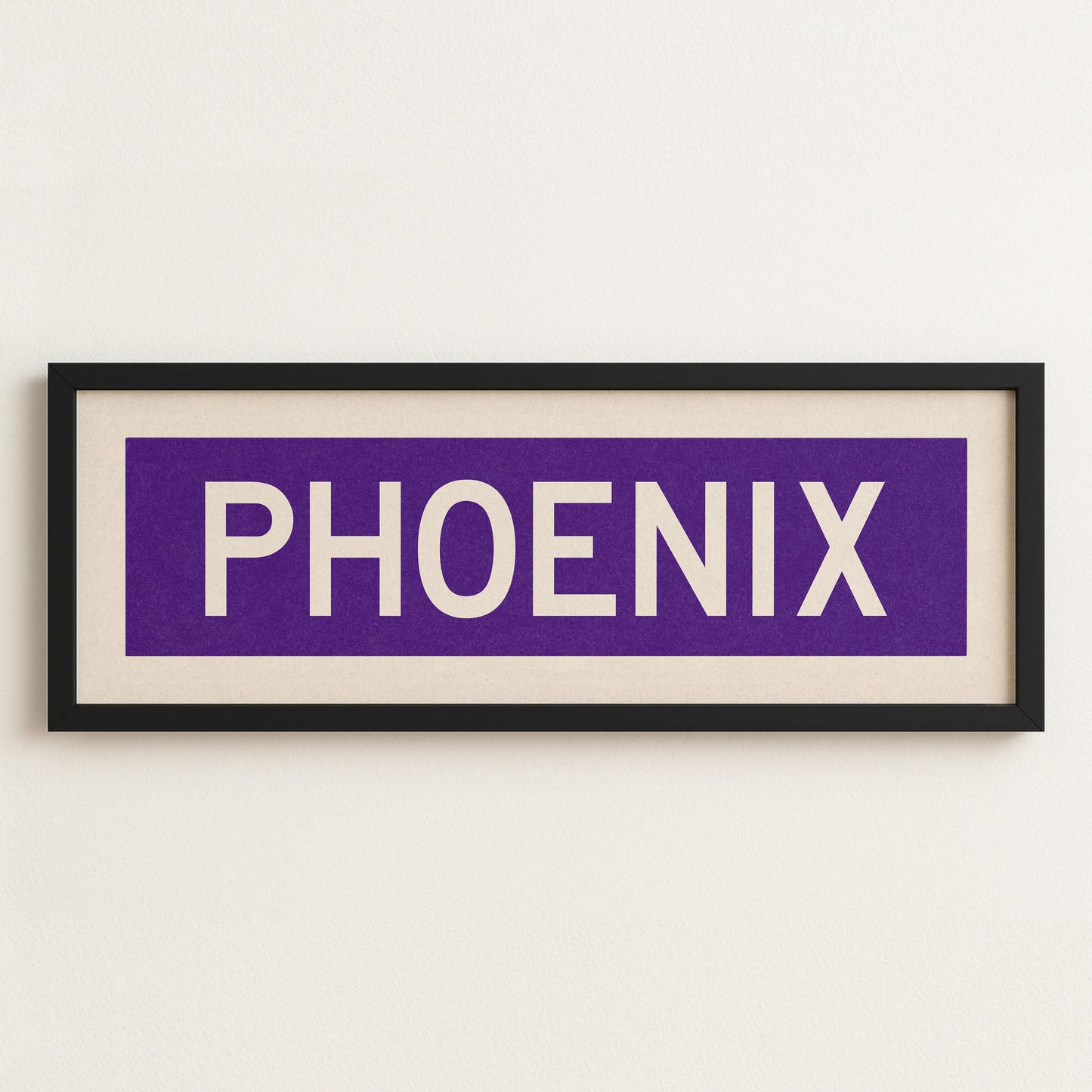 Framed Phoenix Purple and White Bus Scroll - Tejas Country Club