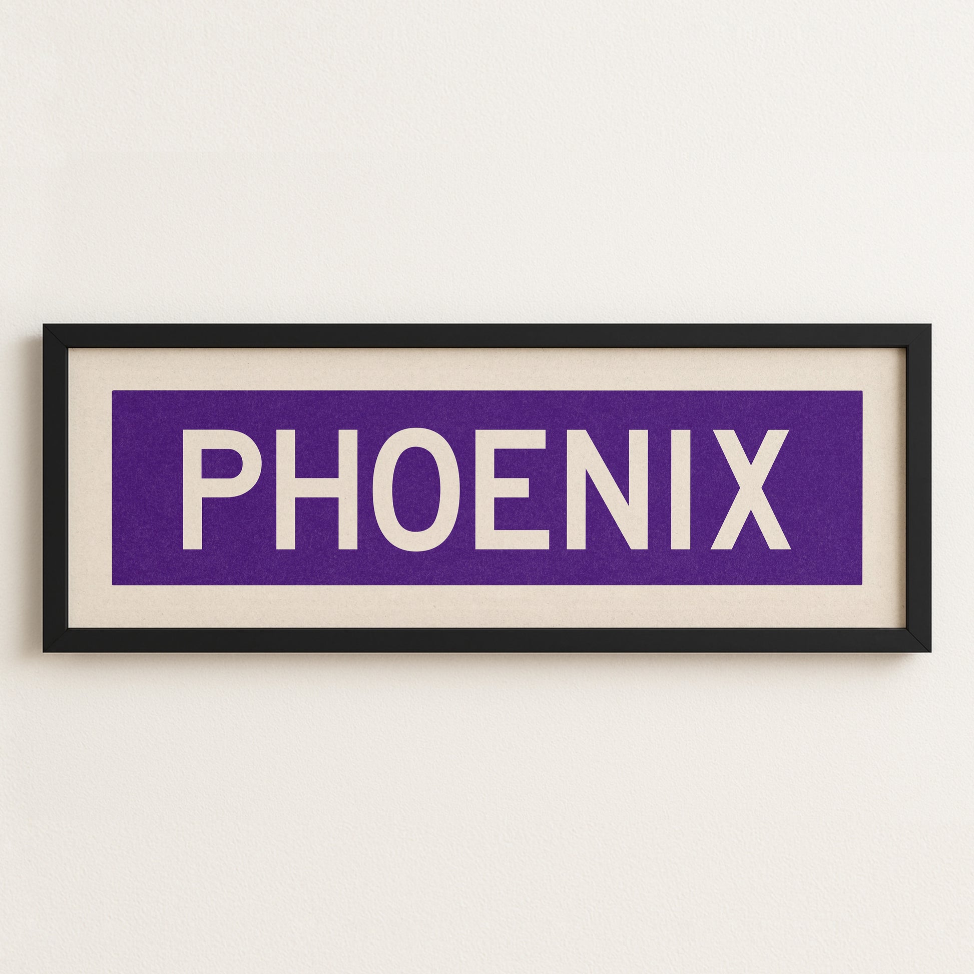 Framed Phoenix Purple and White Bus Scroll - Tejas Country Club