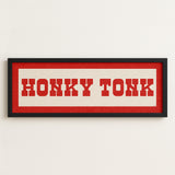 Framed HONKY TONK Sign White & Red Art Print - Tejas Country Club