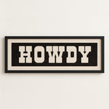 Framed HOWDY Sign Black & White Art Print - Tejas Country Club
