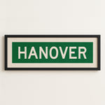 Framed Hanover Green and White Bus Scroll - Tejas Country Club
