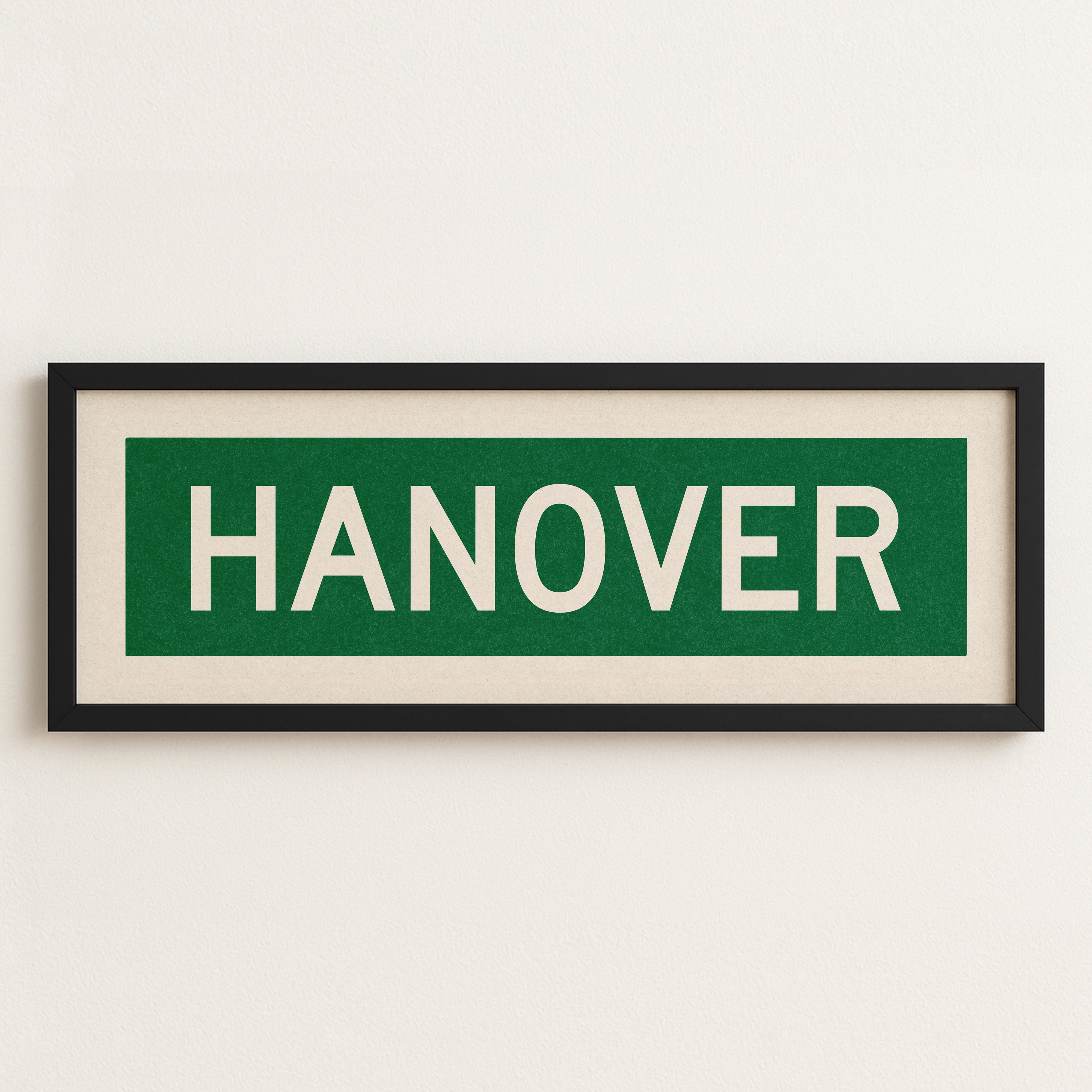 Framed Hanover Green and White Bus Scroll - Tejas Country Club