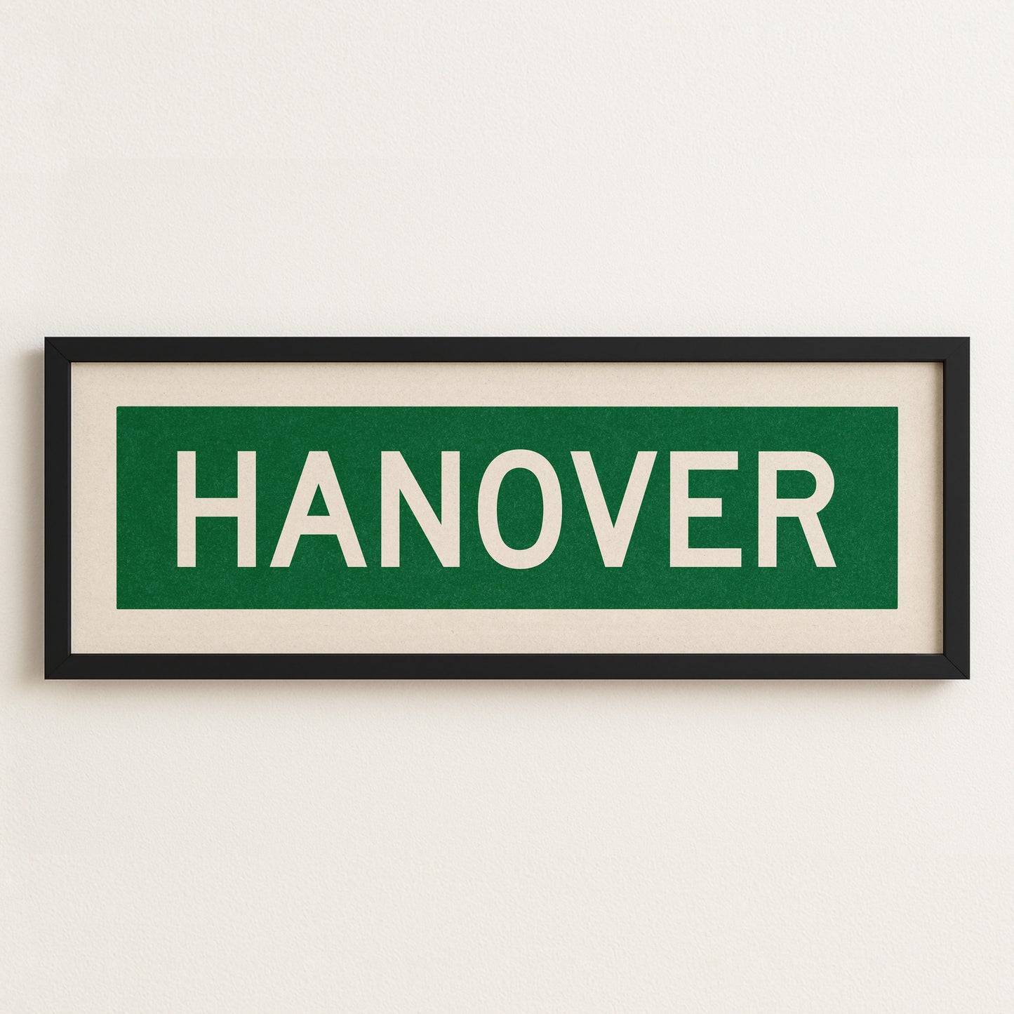 Framed Hanover Green and White Bus Scroll