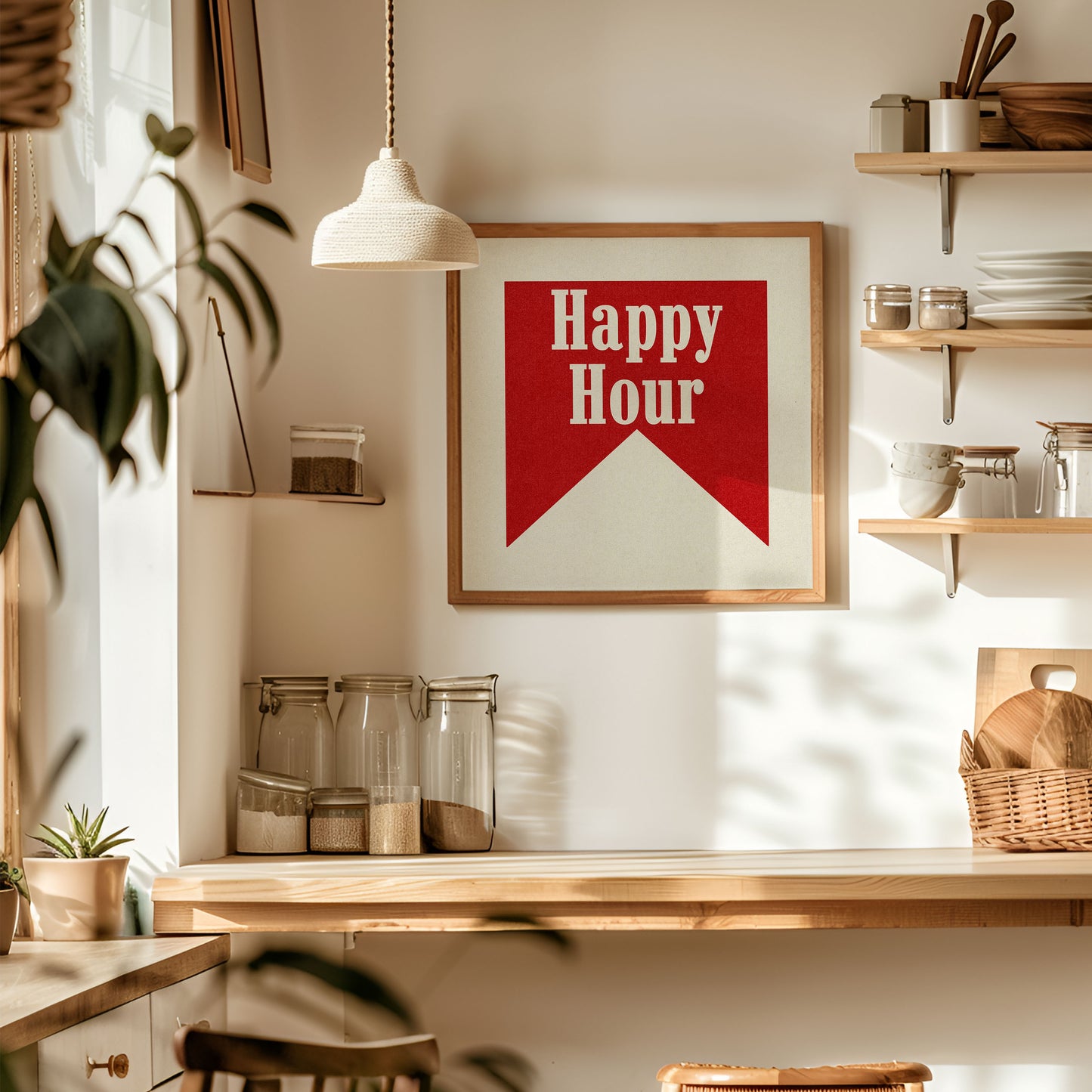 Happy Hour Banner Tab Typography Art Print