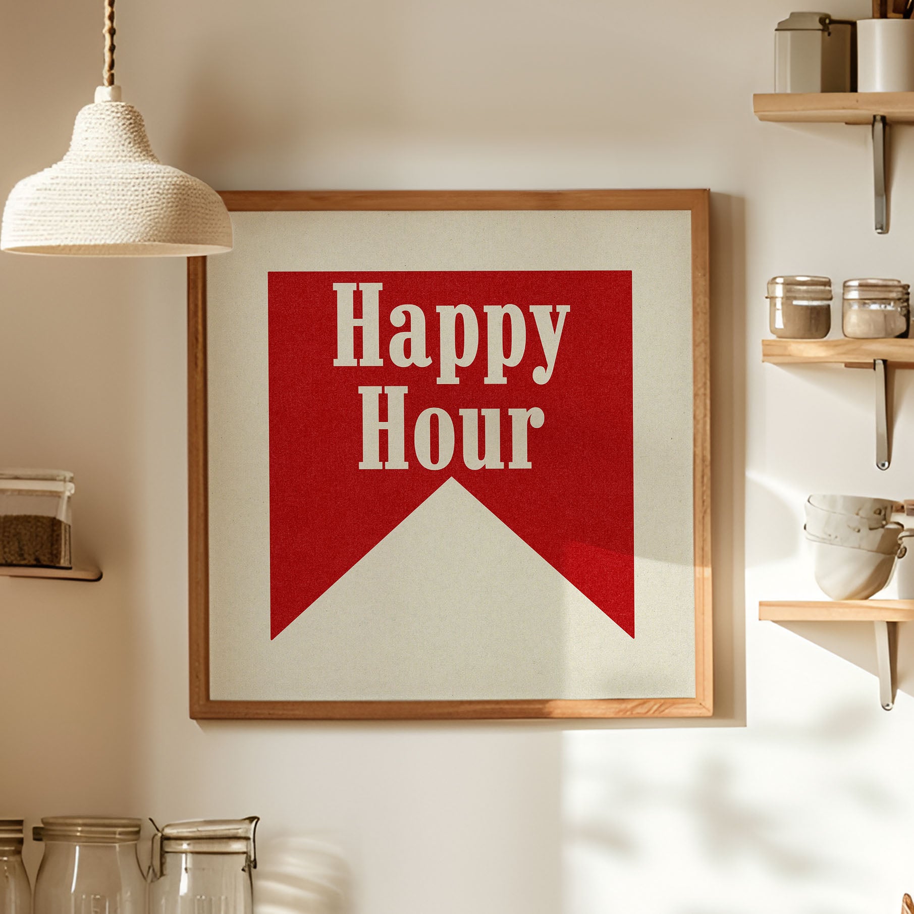 Happy Hour Banner Tab Typography Art Print - Tejas Country Club