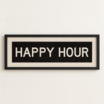 Framed Happy Hour Bus Scroll Sign - Tejas Country Club