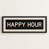 Framed Happy Hour Bus Scroll Sign - Tejas Country Club