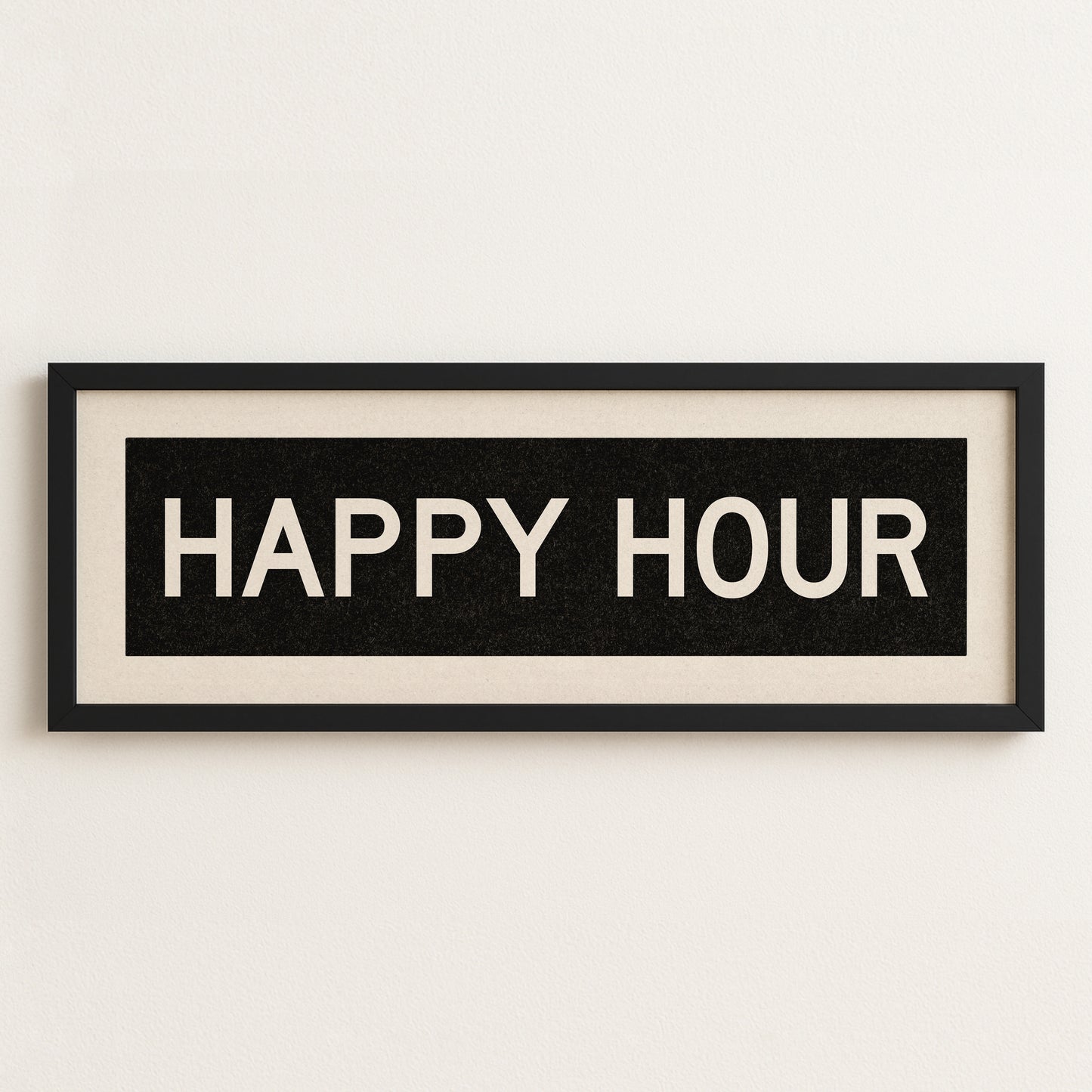 Framed Happy Hour Bus Scroll Sign - Tejas Country Club