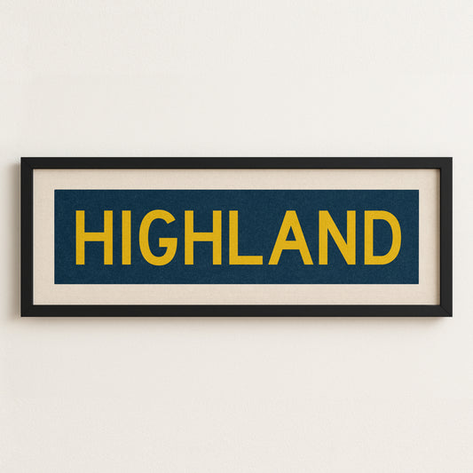 Framed Highland Kansas Bus Scroll