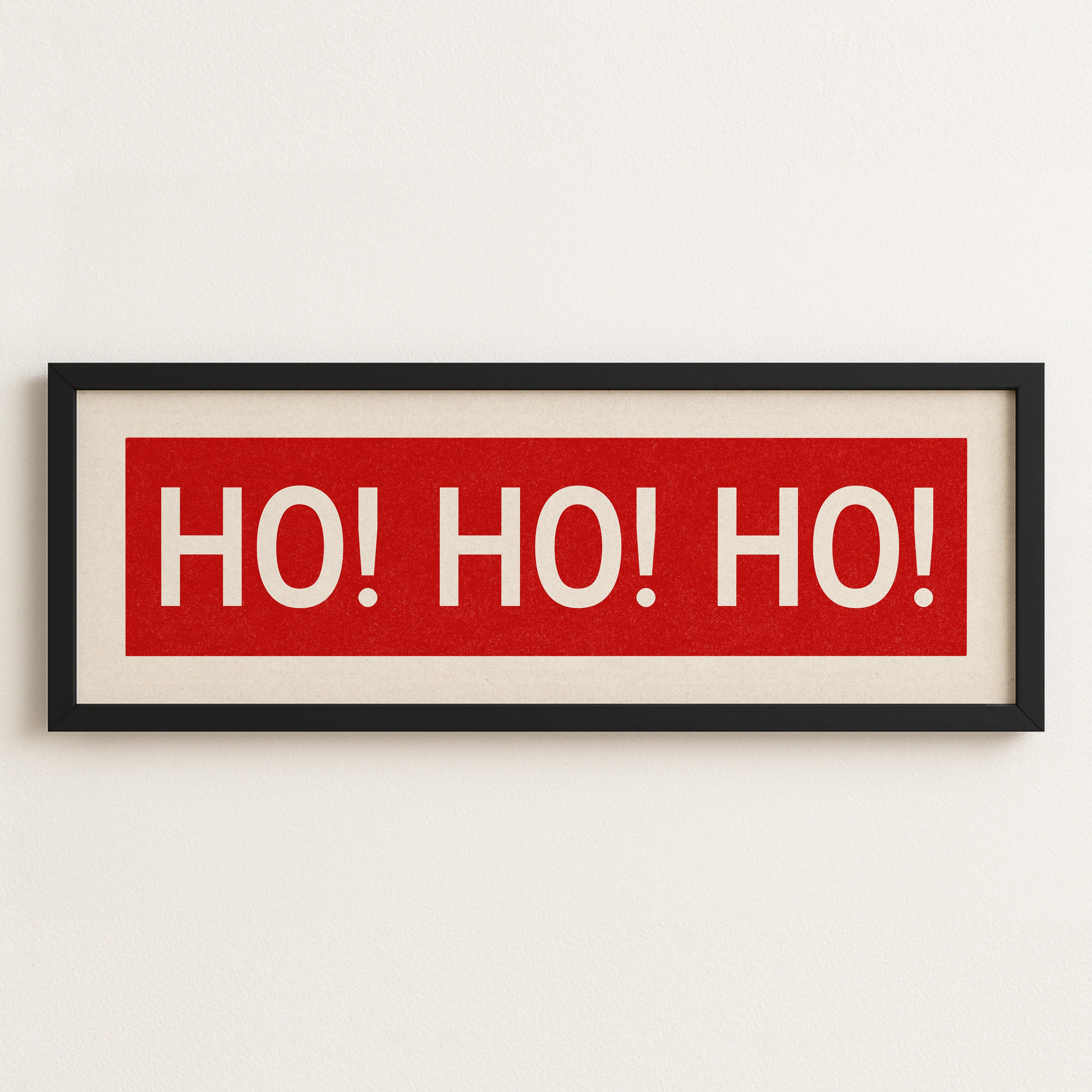 Framed Ho! Ho! Ho! Red Christmas Art Print - Tejas Country Club