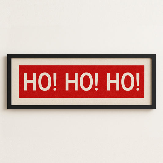 Framed Ho! Ho! Ho! Red Christmas Art Print - Tejas Country Club