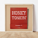 Honky Tonk Pasadena Texas Matchbook Art Print - Tejas Country Club