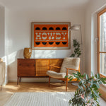 Orange and Black Howdy Home Decor Art Print - Tejas Country Club