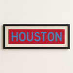 Framed Houston Baby Blue Bus Scroll - Tejas Country Club