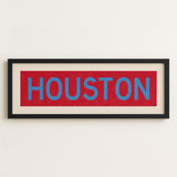 Framed Houston Baby Blue Bus Scroll - Tejas Country Club
