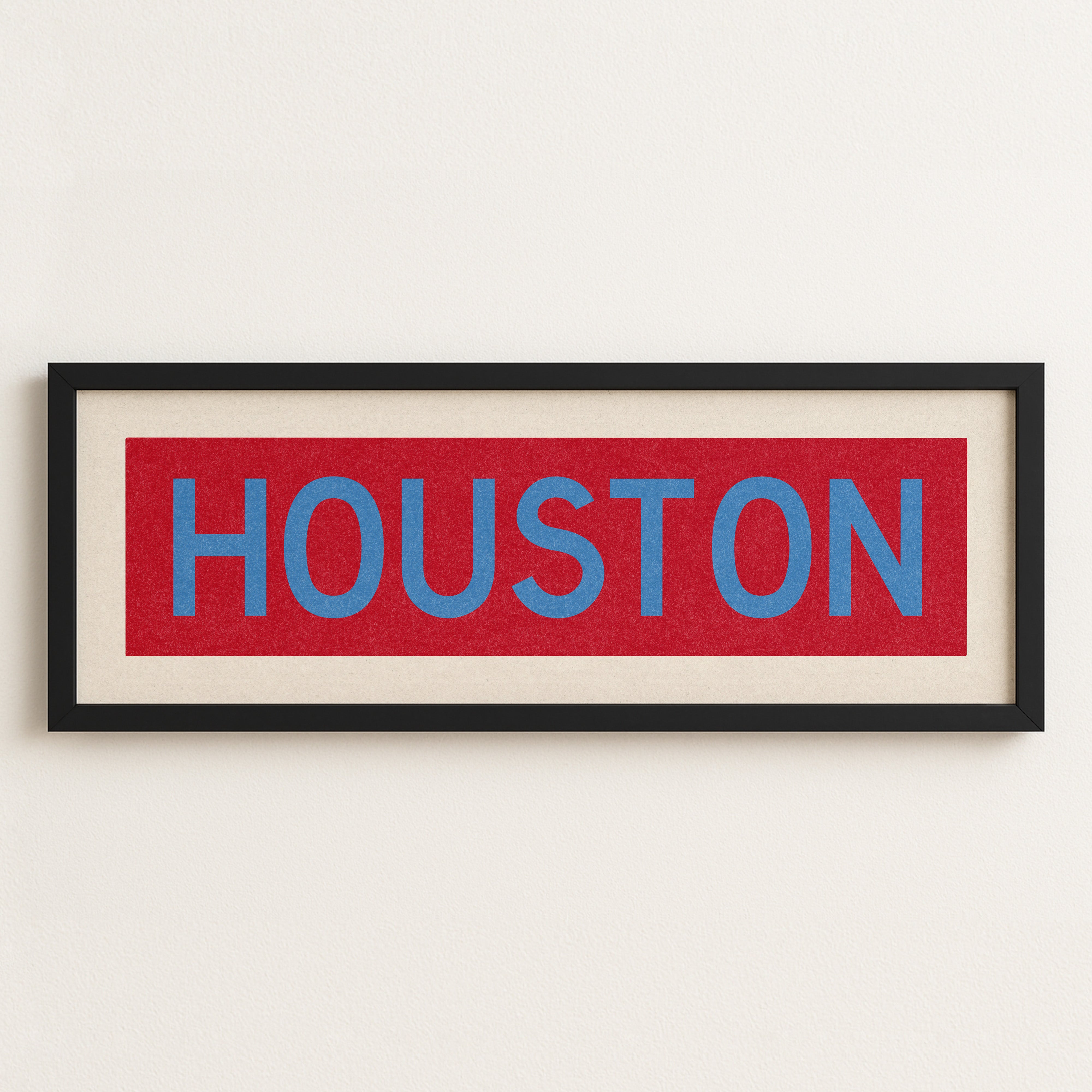 Framed Houston Baby Blue Bus Scroll - Tejas Country Club