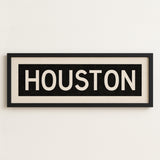 Framed Houston Bus Scroll Sign - Tejas Country Club