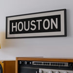 Framed Houston Bus Scroll Sign - Tejas Country Club