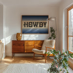 Howdy Art Print Poster Monochromatic Ombre Blue Print - Tejas Country Club