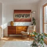 Howdy Art Print Poster Monochromatic Ombre Rust Print - Tejas Country Club