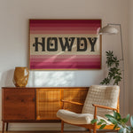 Howdy Art Print Poster Monochromatic Ombre Pink Print - Tejas Country Club