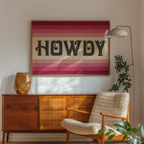 Howdy Art Print Poster Monochromatic Ombre Pink Print - Tejas Country Club
