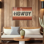 Howdy Art Print Poster Monochromatic Ombre Rust Print - Tejas Country Club