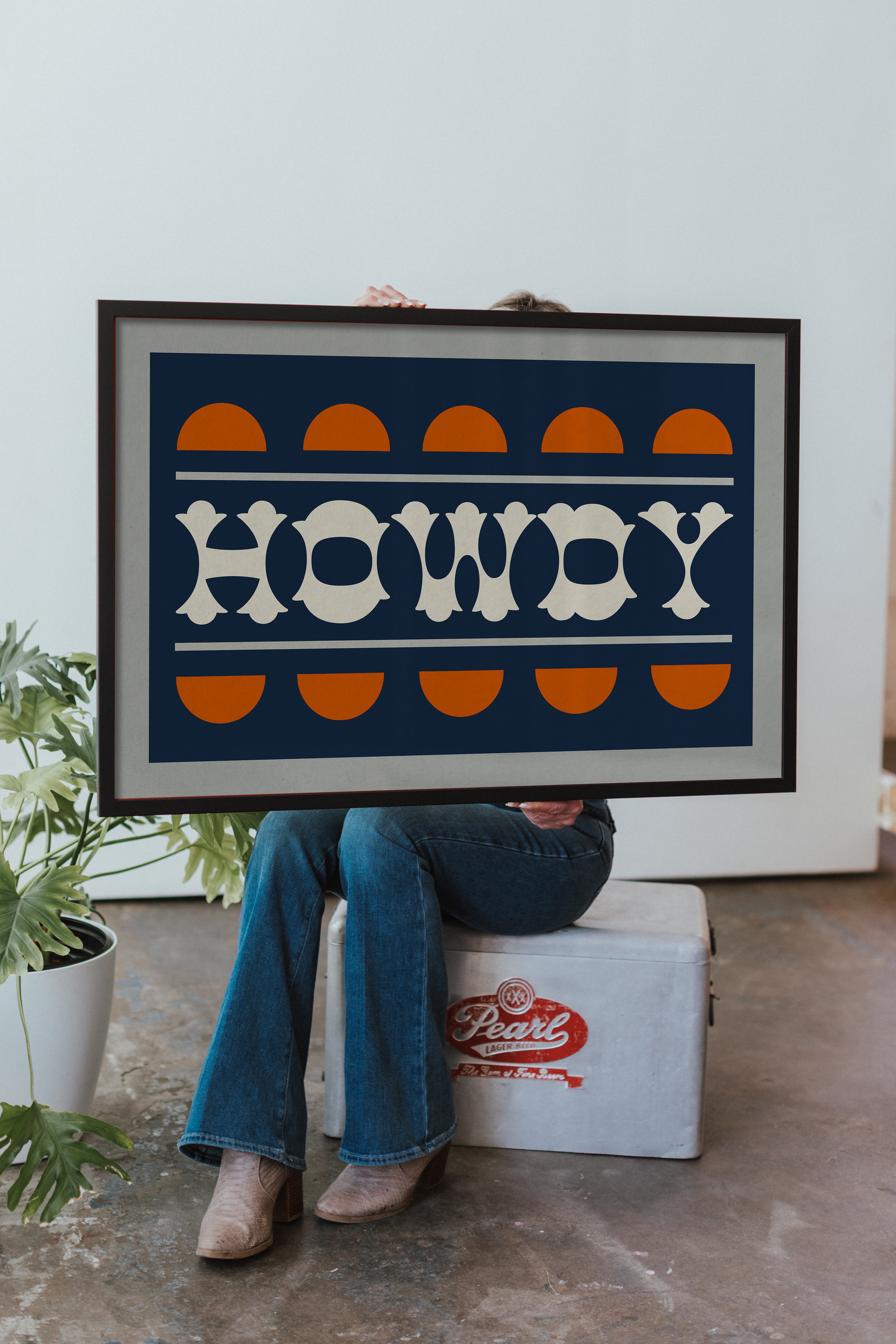Blue and Orange Howdy Home Decor Art Print - Tejas Country Club