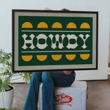 Green and Gold Howdy Home Decor Art Print - Tejas Country Club