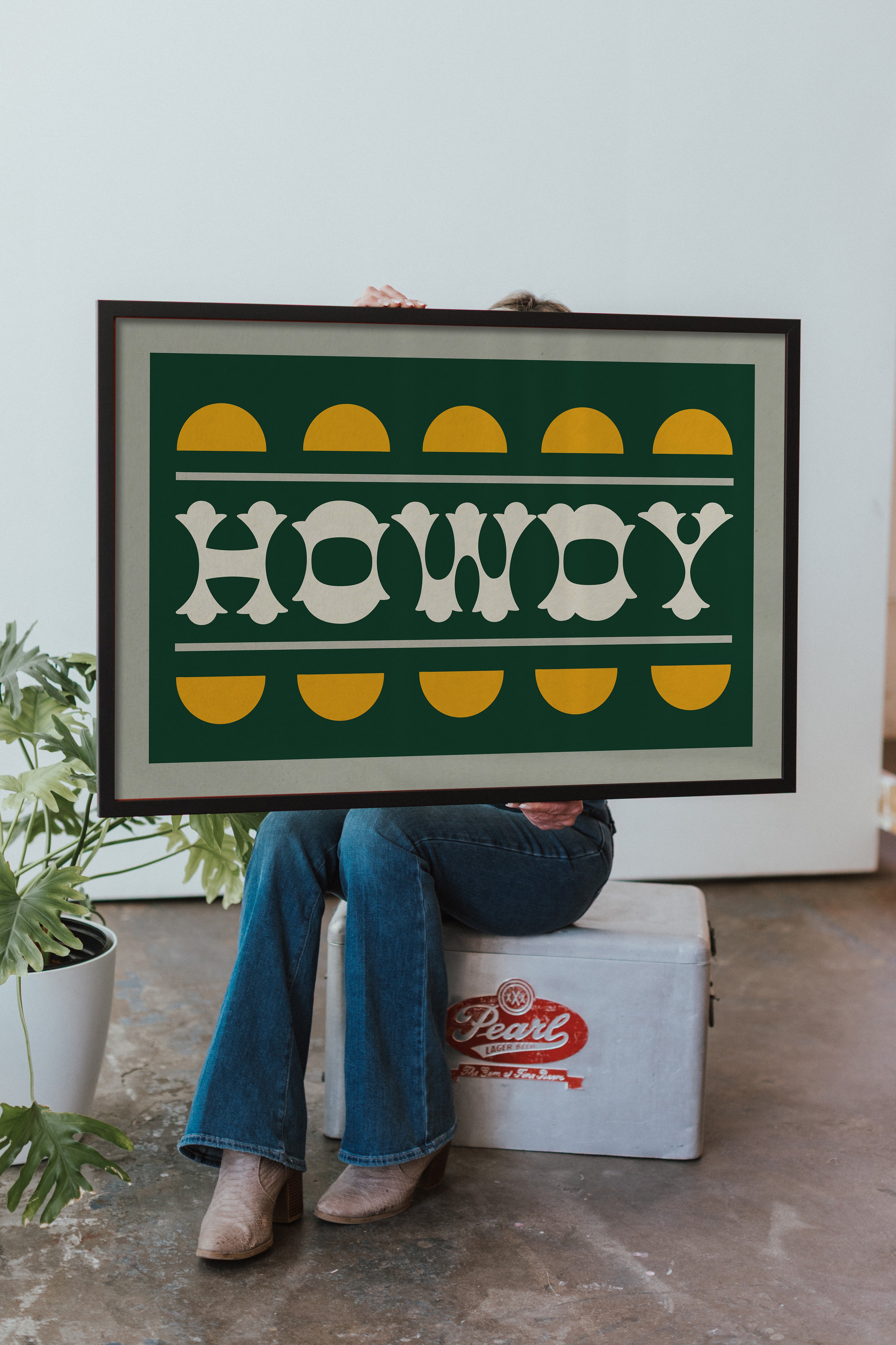 Green and Gold Howdy Home Decor Art Print - Tejas Country Club