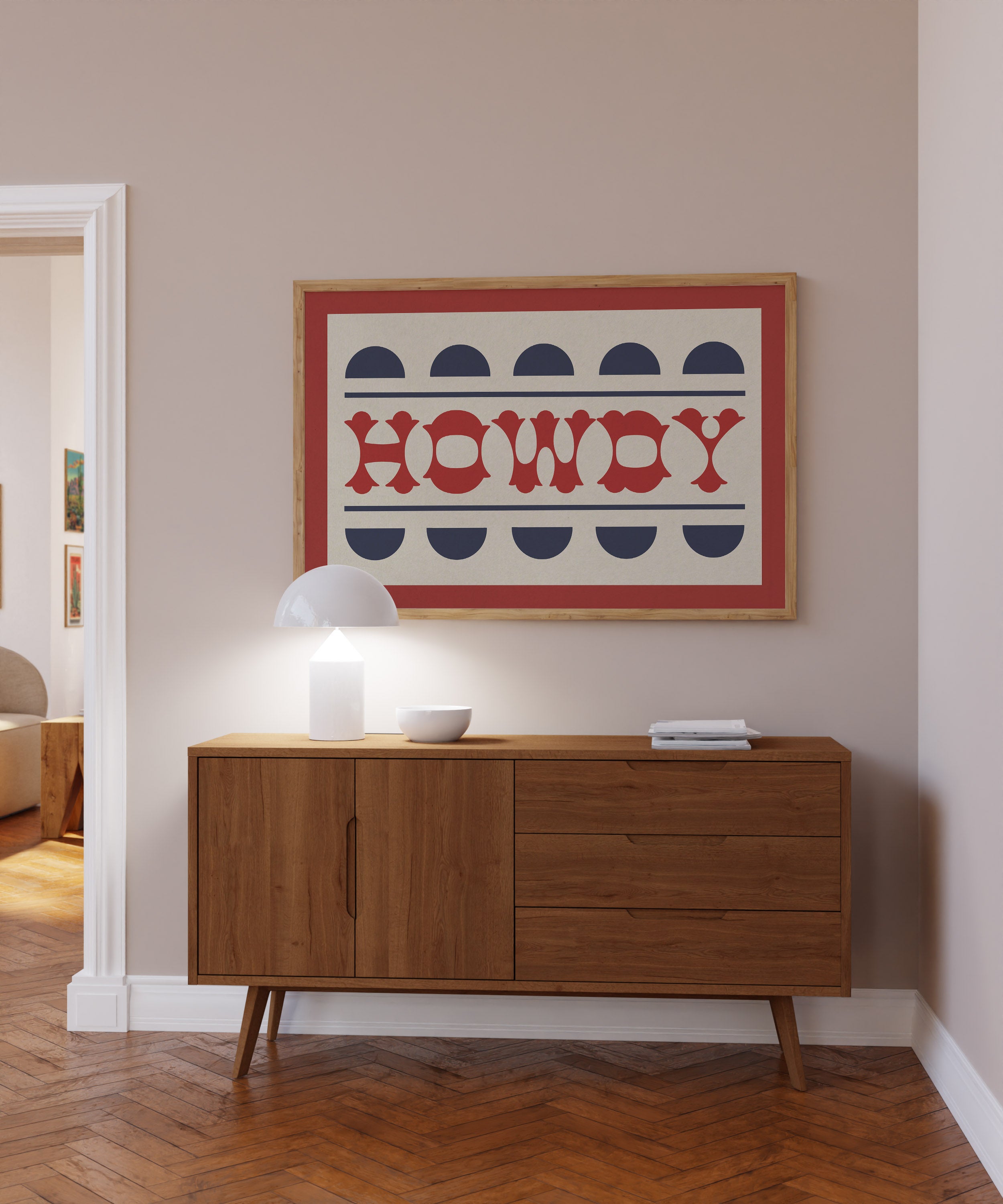 Howdy Typography Art Poster Print - Tejas Country Club