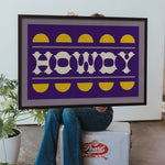 Purple and Gold Howdy Home Decor Art Print - Tejas Country Club