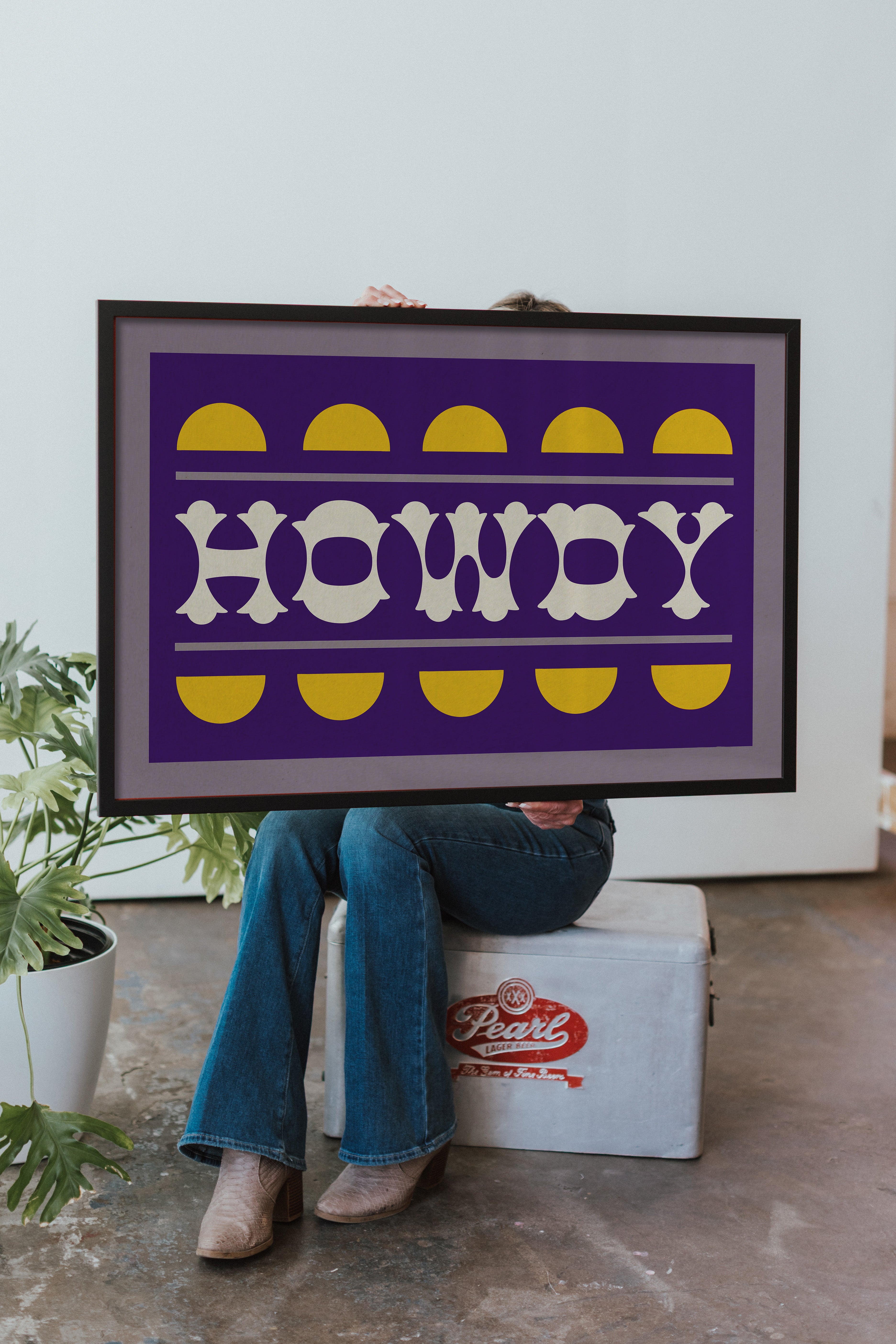 Purple and Gold Howdy Home Decor Art Print - Tejas Country Club