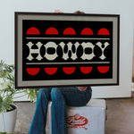 Black and Red Howdy Home Decor Art Print - Tejas Country Club
