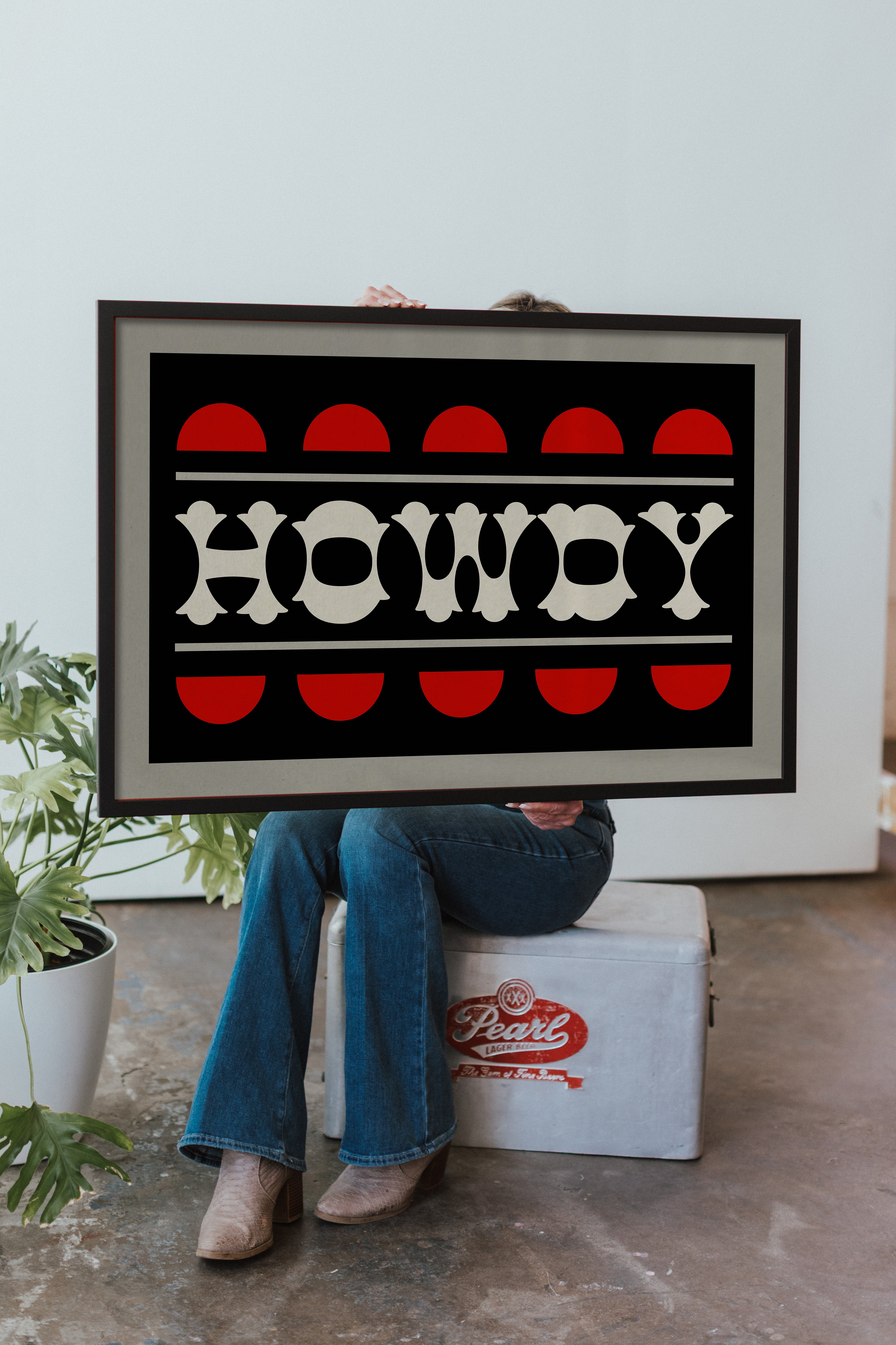 Black and Red Howdy Home Decor Art Print - Tejas Country Club